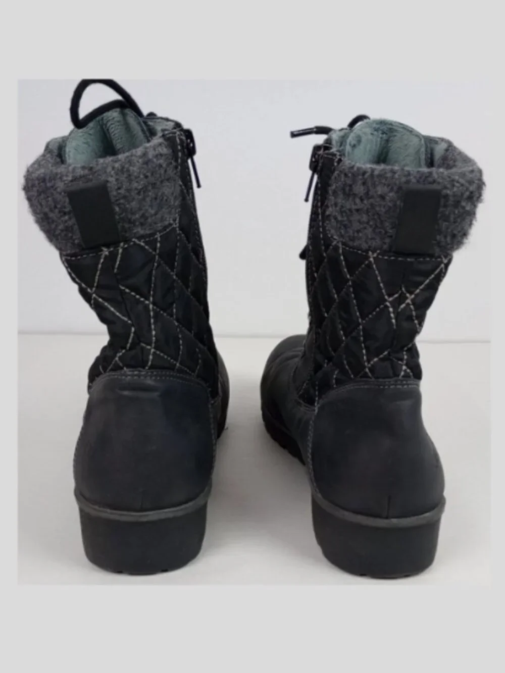 JBU by‎ Jambu Fargo Womens 8.5M Black Waterproof Lace up Foax Fur Snow Boots